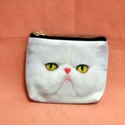 Porte monnaie chat persan blanc